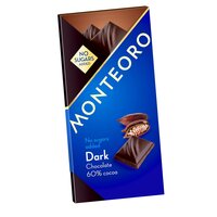 Ciocolata amaruie 60% cacao, 90 g, Monteoro